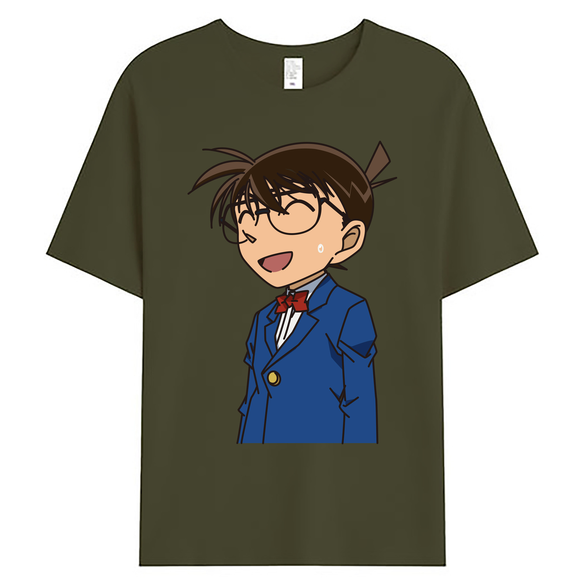 （画像用） 名探偵コナン 江戸川 コナン Detective Conan Conan Edogawa 綿100％ メンズ半袖Tシャツ｜肌触りやわらか＆通気性